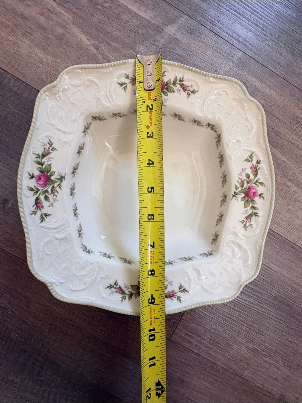Rosenthal Sanssouci Rose Square Vegetable Serving Bowl 9 1/2